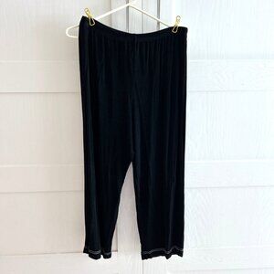 Slinky Brand Womens Pants Pull On Black M Cropped Wrinkle Resistant Travel USA‎